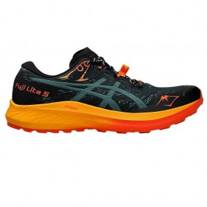 Pantofi alergare trail barbati ASICS Fuji Lite 5 SAXON GREEN/RAINY LAKE SS'25