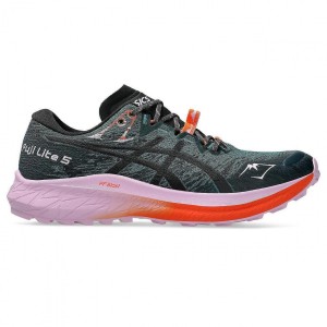 Pantofi alergare trail dama ASICS Fuji Lite 5 SAXON GREEN/RAINY LAKE SS'25