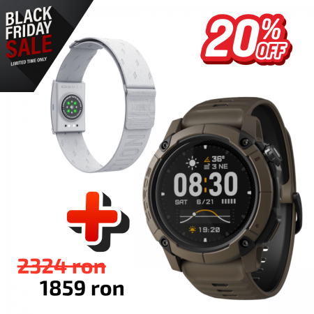 COROS Bundle Ceas multisport COROS NOMAD GPS Watch - Brown + Centura puls Coros