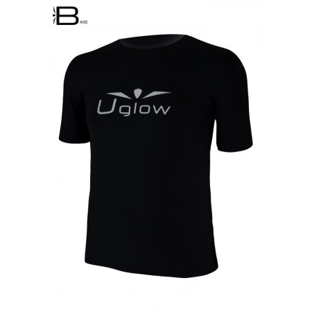 Tricou alergare barbati UGLOW BASE BLACK WHITE