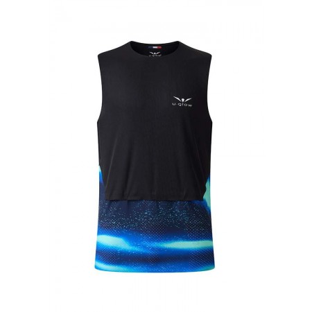 Maiou alergare barbati UGLOW VAPOR Wide Top Tank Black/Blue SS'26