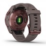 Garmin - Fenix 7s Sapphire Solar ceas multisport cu GPS - ramă bronz închis Titanium si curea din silicon gri închis