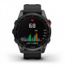 Garmin - Fenix 7s Solar ceas multisport cu GPS - ramă gri închis si curea din silicon neagră