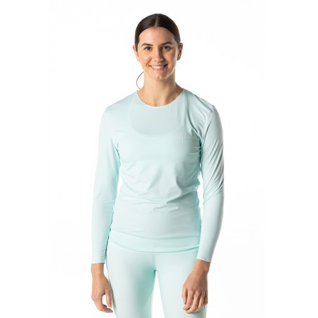 Bluza alergare dama UGLOW WARM LONG SLEEVE TEE Bleached Aqua C3'22