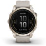 Garmin - epix Pro 42mm Gen 2s Sapphire smartwatch premium AMOLED - ramă Soft Gold si curea din silicon crem