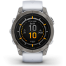 Garmin - epix Pro 47mm Gen 2 Sapphire smartwatch premium AMOLED - ramă din titanium si curea din silicon albă