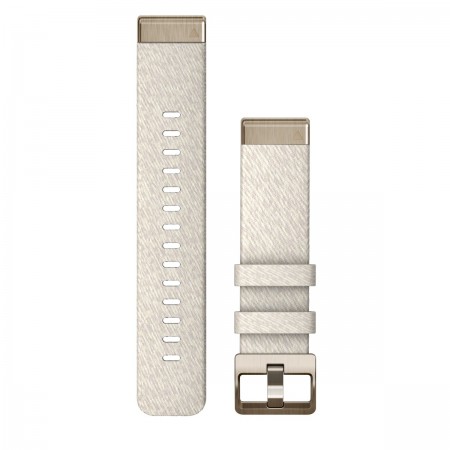 Garmin curea nailon - QuickFit 20 - Nailon Cream Heathered cu componente Cream Gold