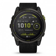 Garmin Enduro 3 - ceas ultra multisport cu GPS - ramă gri din titanium DLC si curea textilă neagră