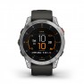 Garmin - Epix Gen 2 smartwatch premium cu GPS si AMOLED - ramă argintie din oţel inoxidabil, carcasă neagră si curea din silicon