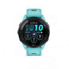 Garmin - Forerunner 265 ceas multisport cu GPS AMOLED - Ramă neagră cu carcasă Aqua şi curea din silicon Aqua/neagră