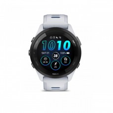 Garmin - Forerunner 265 ceas multisport cu GPS AMOLED - Ramă neagră cu carcasă Whitestone şi curea din silicon Whitestone/Tidal Blue