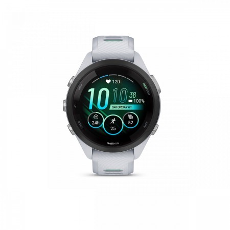 Garmin - Forerunner 265s ceas multisport cu GPS AMOLED - Ramă neagră cu carcasă Whitestone şi curea din silicon Whitestone/Neo Tropic