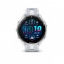 Garmin - Forerunner 965 ceas multisport cu GPS AMOLED - Ramă din titan cu carcasă Whitestone şi curea din silicon Whitestone/gri pudră