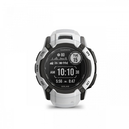 Garmin Instinct 2X Solar - smartwatch robust cu GPS - Alb Ceramic