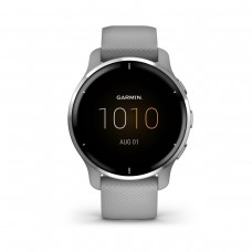 Garmin - Venu 2 Plus smartwatch cu GPS și AMOLED - ramă argingie din oţel inoxidabil, carcasă gri si curea din silicon