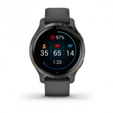 Garmin - Venu 2s smartwatch cu GPS și AMOLED - rama gri ardezie și carcasă gri cu brățară din silicon