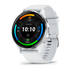 Garmin - Venu 3 smartwatch cu GPS și AMOLED - ramă argintie din oţel inoxidabil şi carcasă whitestone şi brăţară din silicon