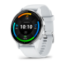 Garmin - Venu 3 smartwatch cu GPS și AMOLED - ramă argintie din oţel inoxidabil şi carcasă whitestone şi brăţară din silicon