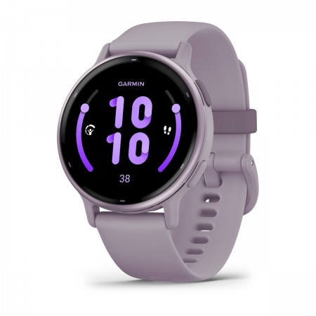 Garmin - Vivoactive 5 smartwatch cu GPS și AMOLED - ramă mov orchid din aluminiu, carcasă mov şi bratara din silicon