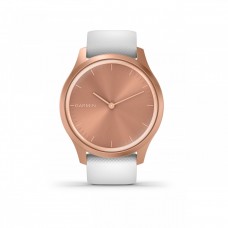 Garmin Vivomove Style - carcasa rose-gold - bratara silicon alba