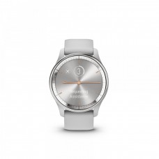 Garmin vivomove Trend - Ramă Silver din oţel inoxidabil, carcasă Mist Grey şi curea din silicon